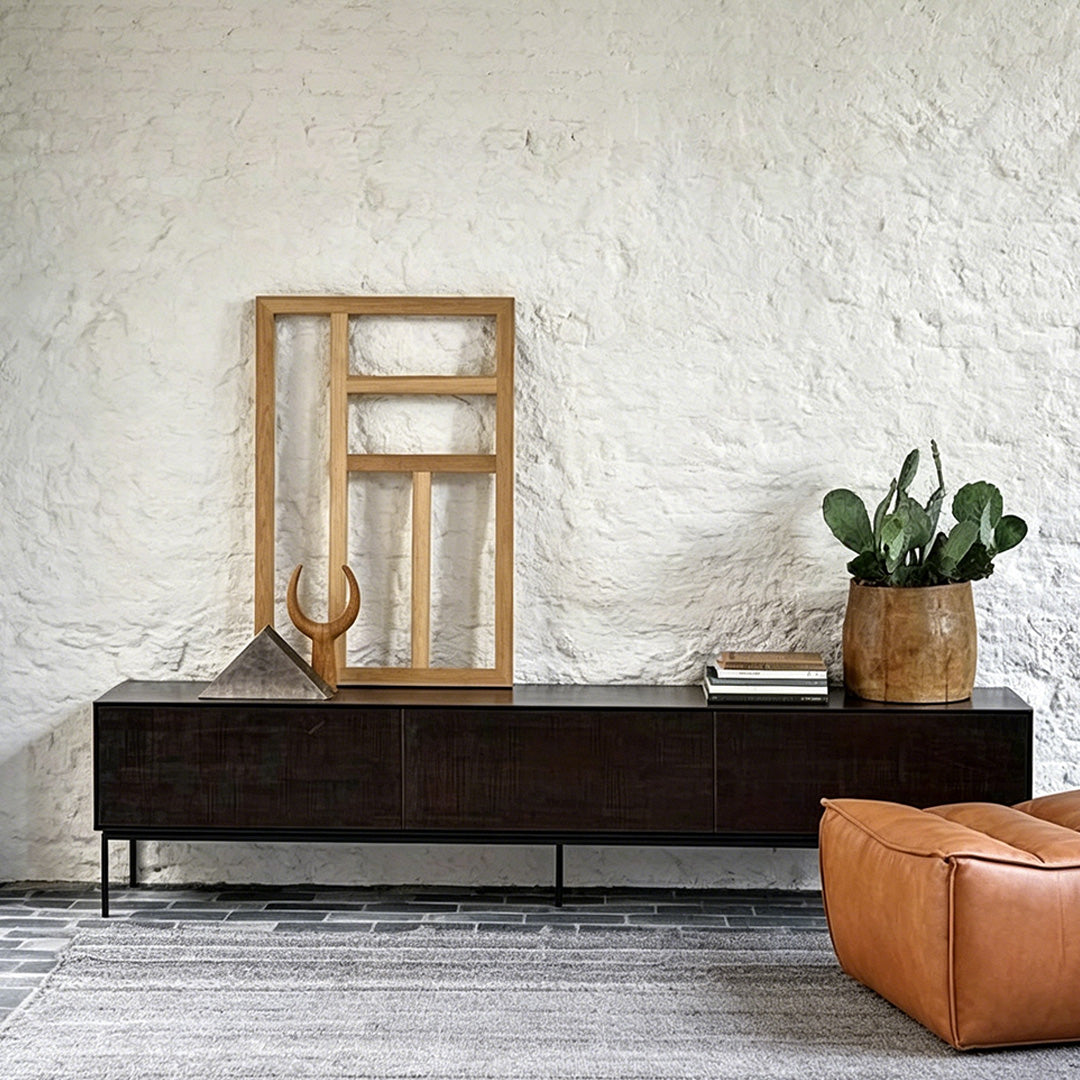 Reuben Matte Black Low Storage Unit