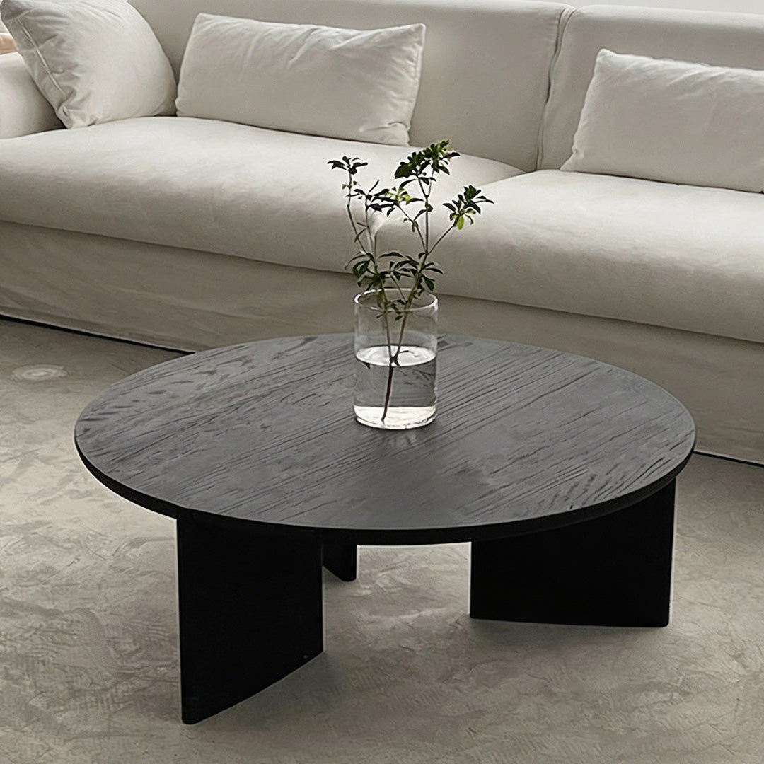 Camden Black Wood Round Coffee Tables Set
