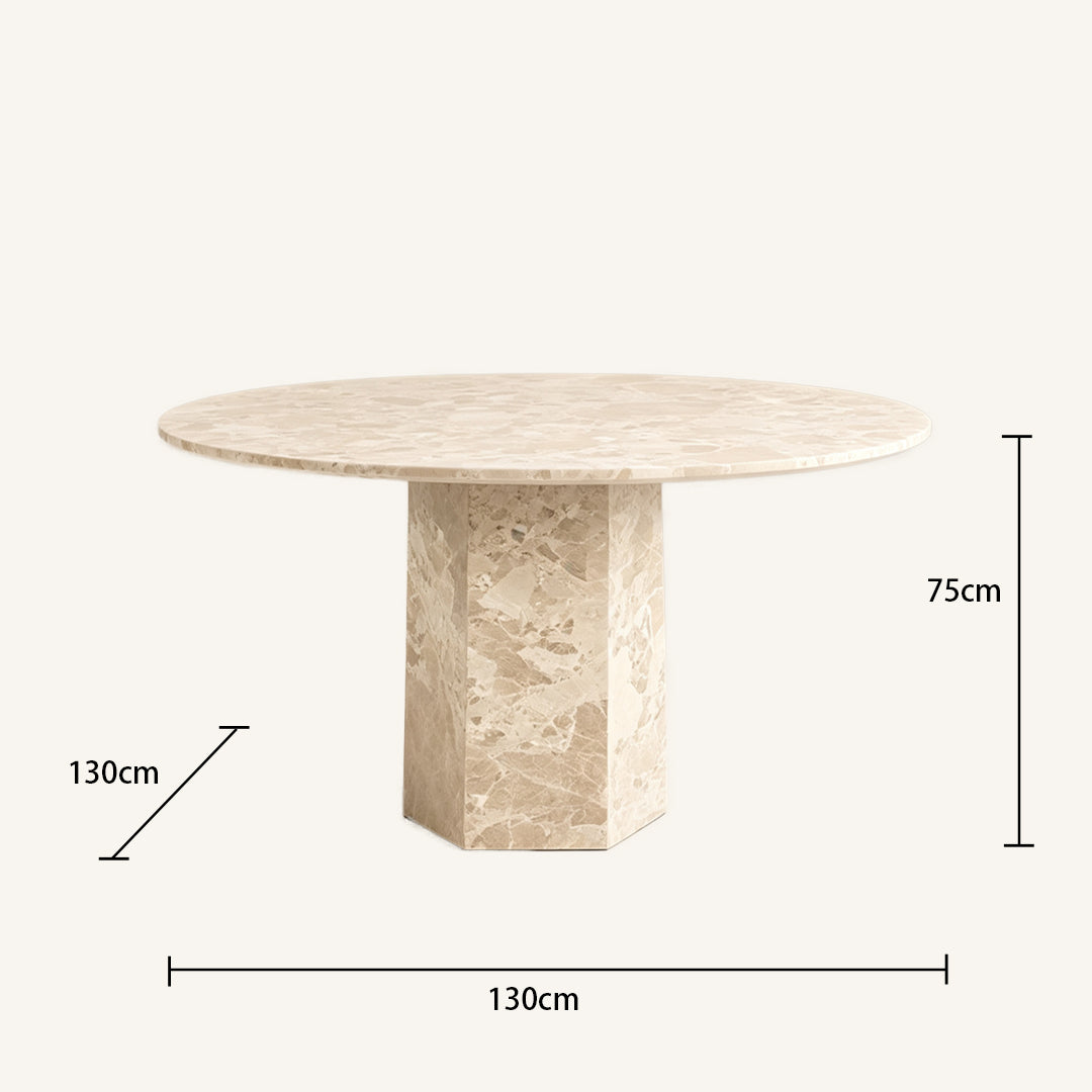 Prescott Beige Terrazzo Dining Table