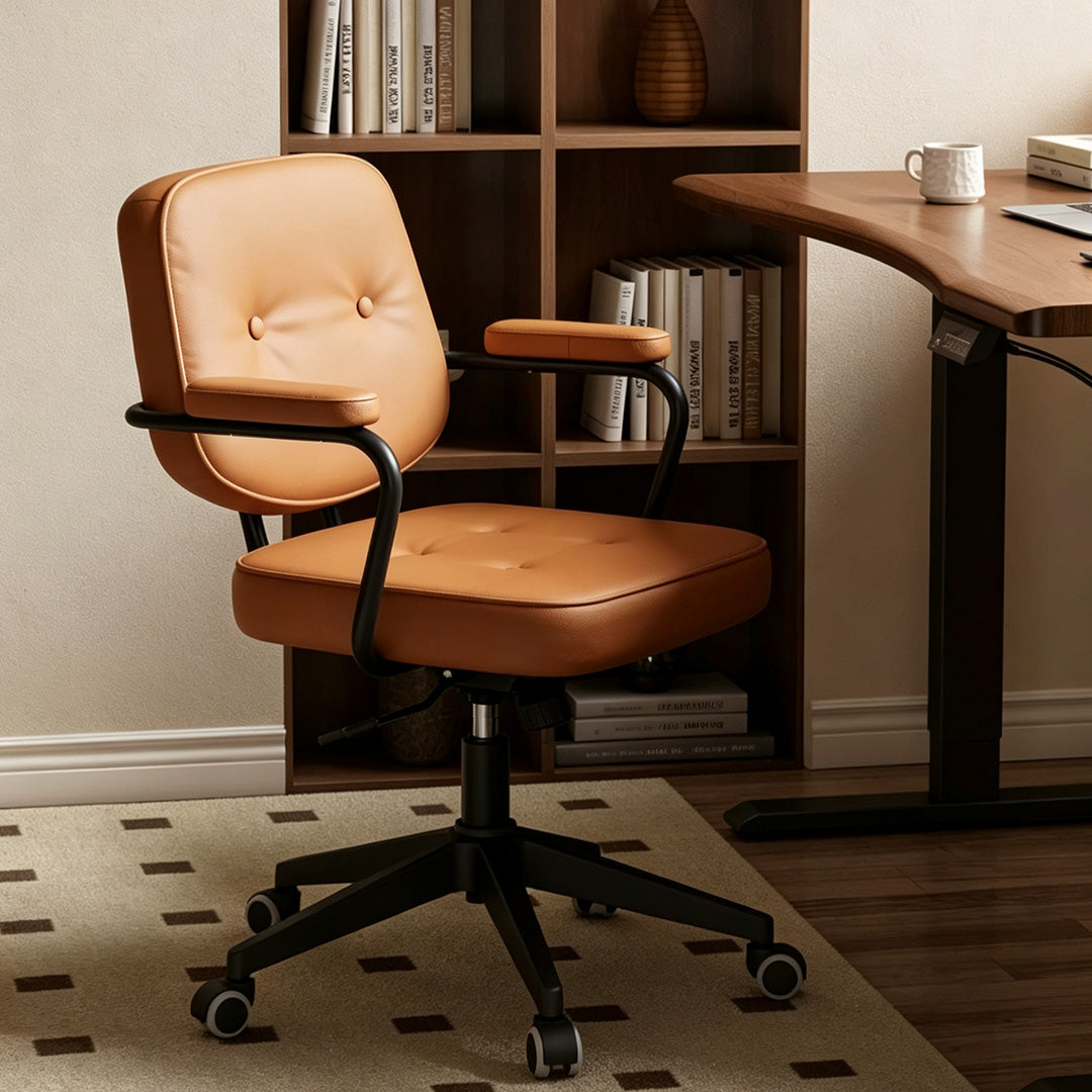 Hardy Walnut Tone And White Curved Office Desk