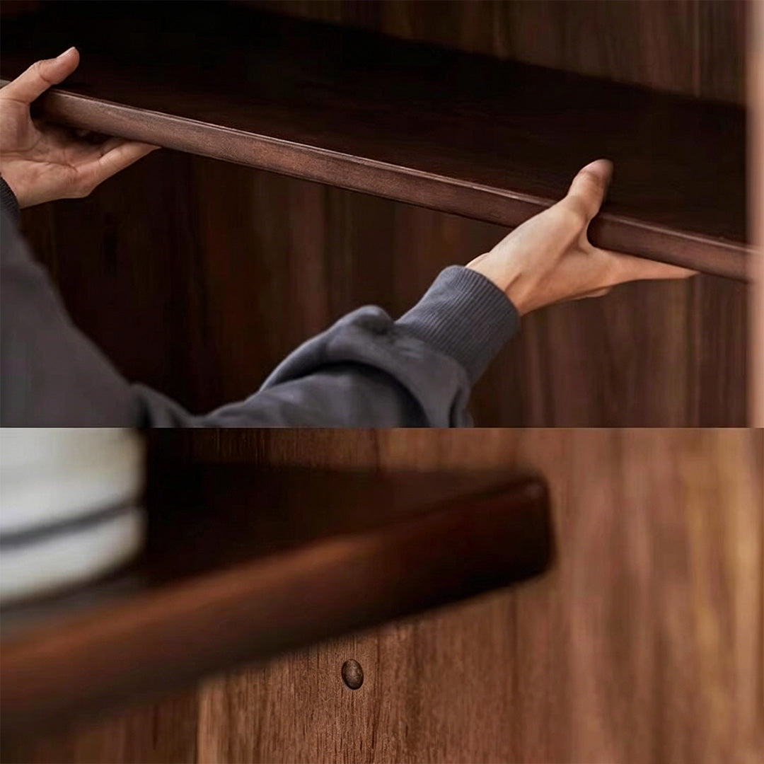 Sebastian Natural Rattan & Walnut Shoe Cabinet