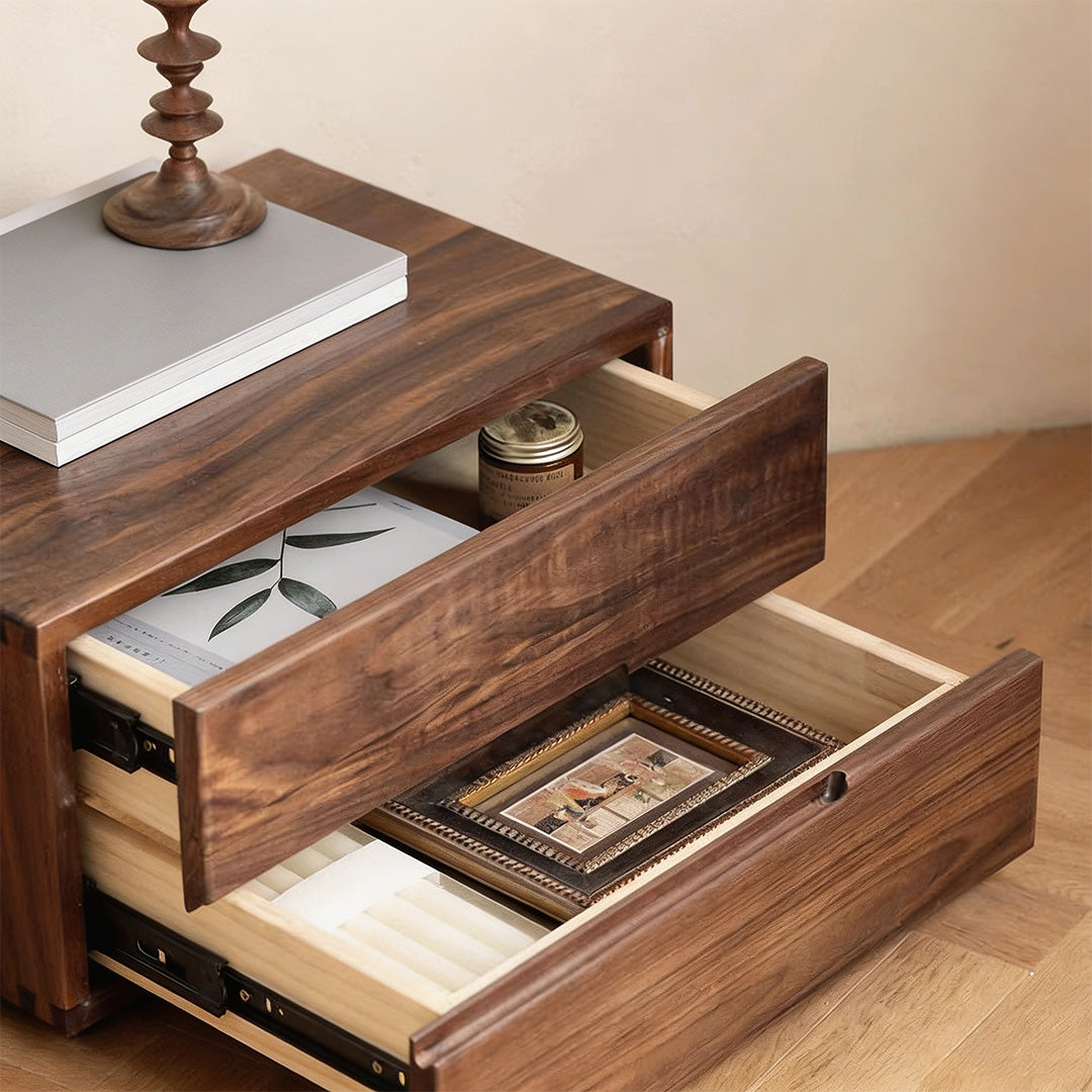 Cole Walnut Low-profile Bed Frame