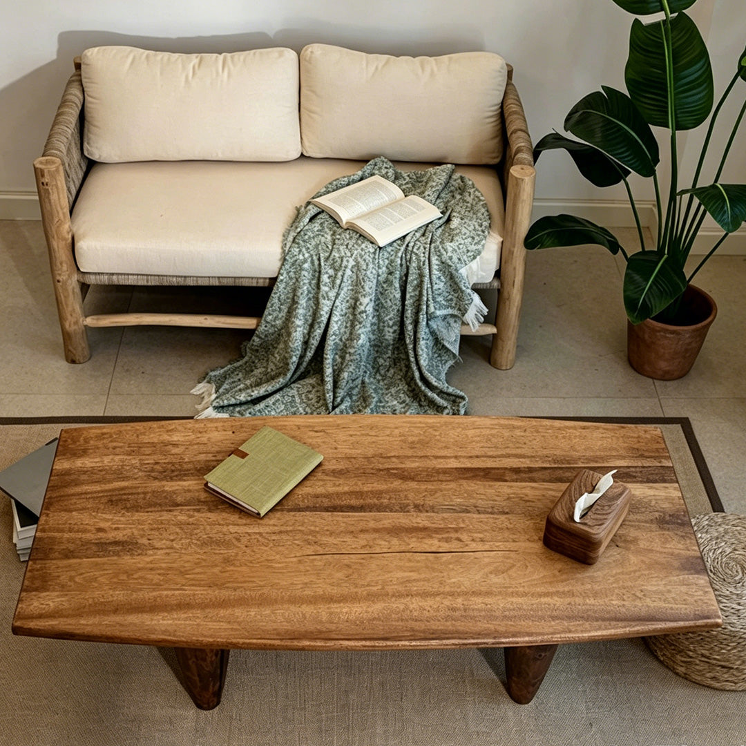 Cosmo Natural Wood Rustic Coffee Table