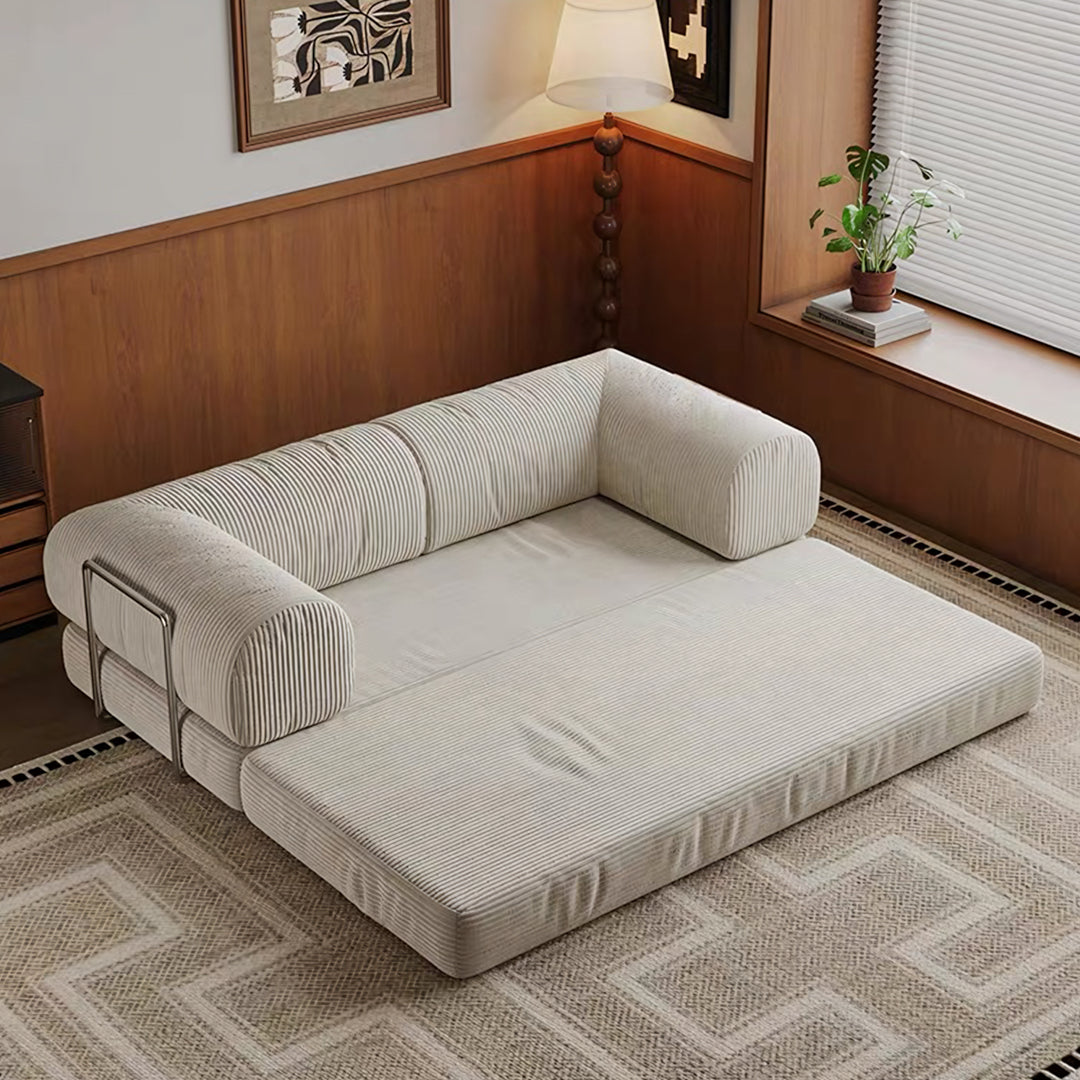 Bacardi Foldable Lazy Sofa Bed For Lounging, Corduroy with small sofa bed with storage