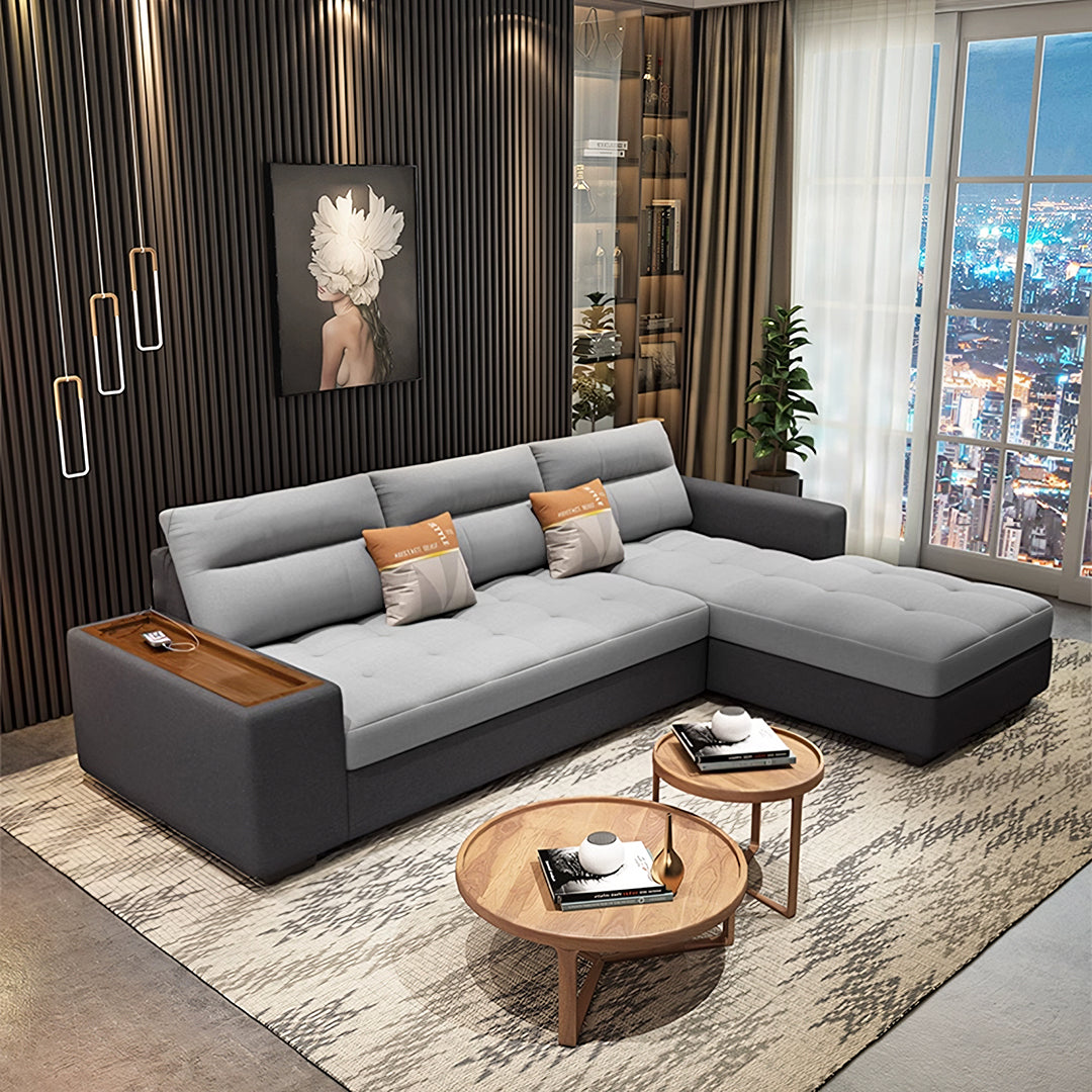 Lobo Sectional Sofa With Storage, Chaise Lounge Sofa Bed with foam sofa bed