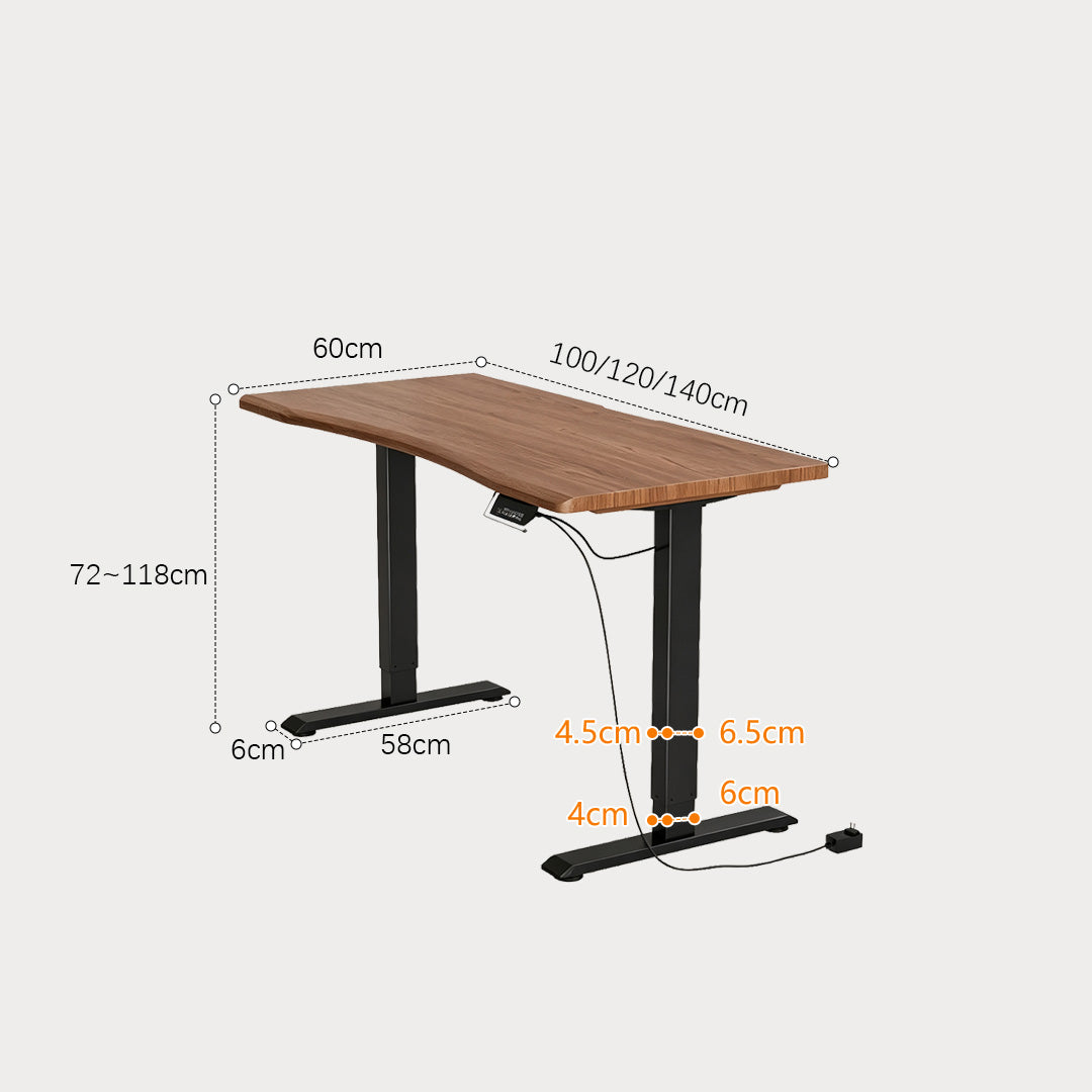 Hardy Walnut Tone And White Curved Office Desk