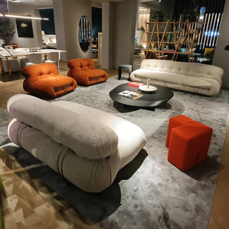 Cassina Steel-Tooth Single Sofa, Designer Style, Living Room, Italian Minimalist, Vintage Casual Fabric Sofa