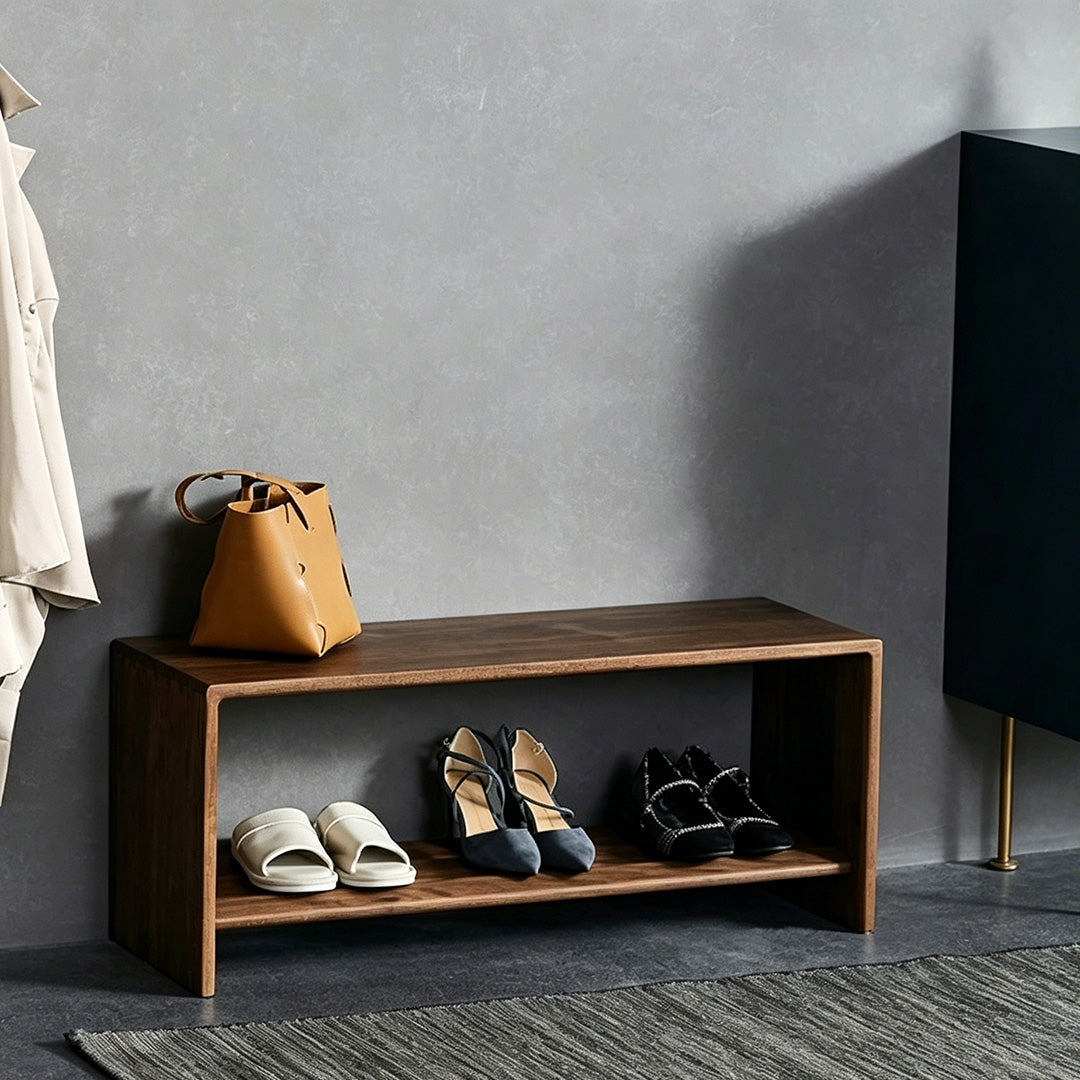 Beau Walnut Wood Storage Bench