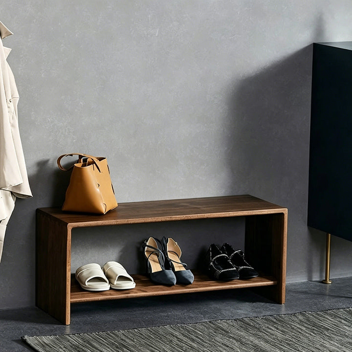 Beau Walnut Wood Storage Bench