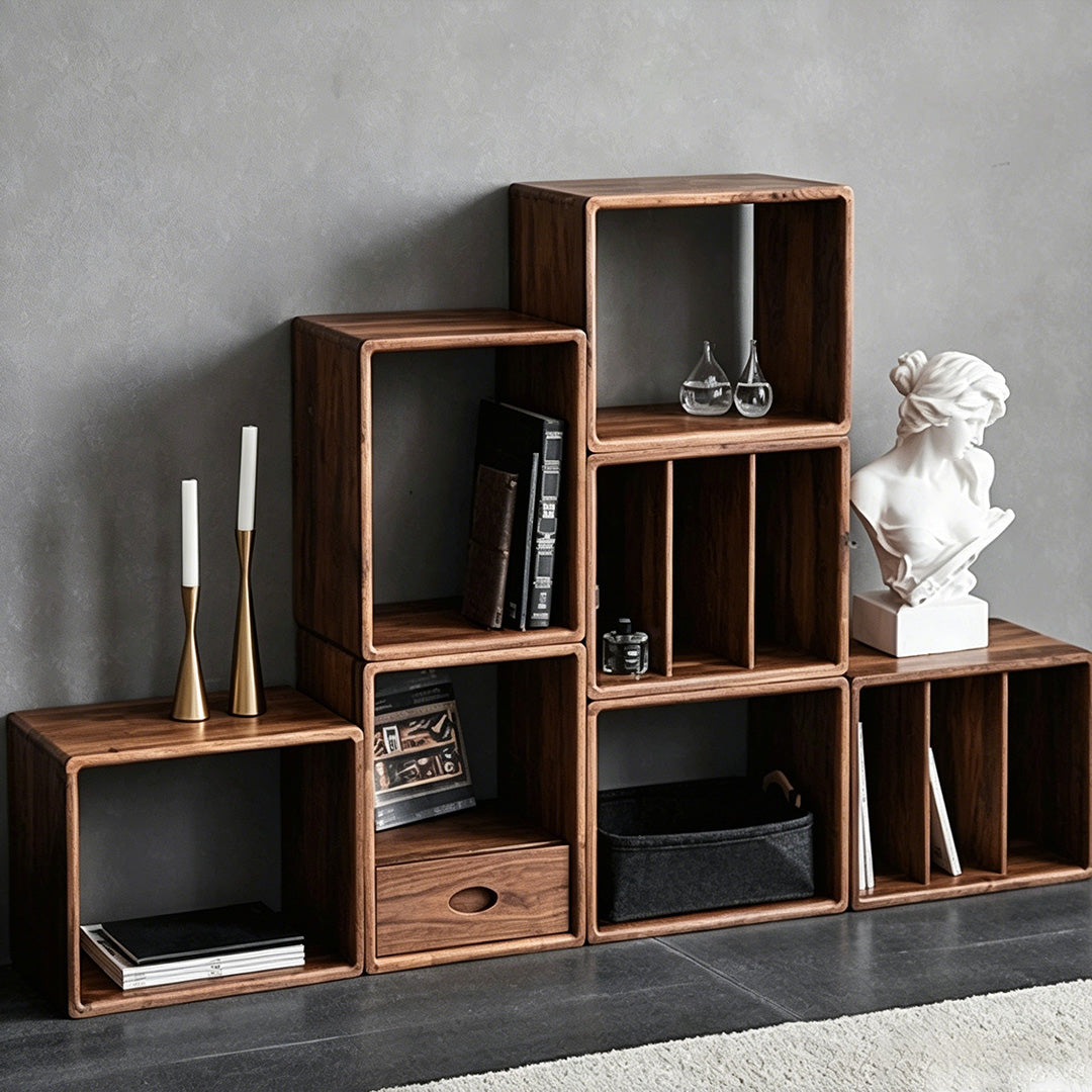 Baxter Walnut Modular Storage Cubes