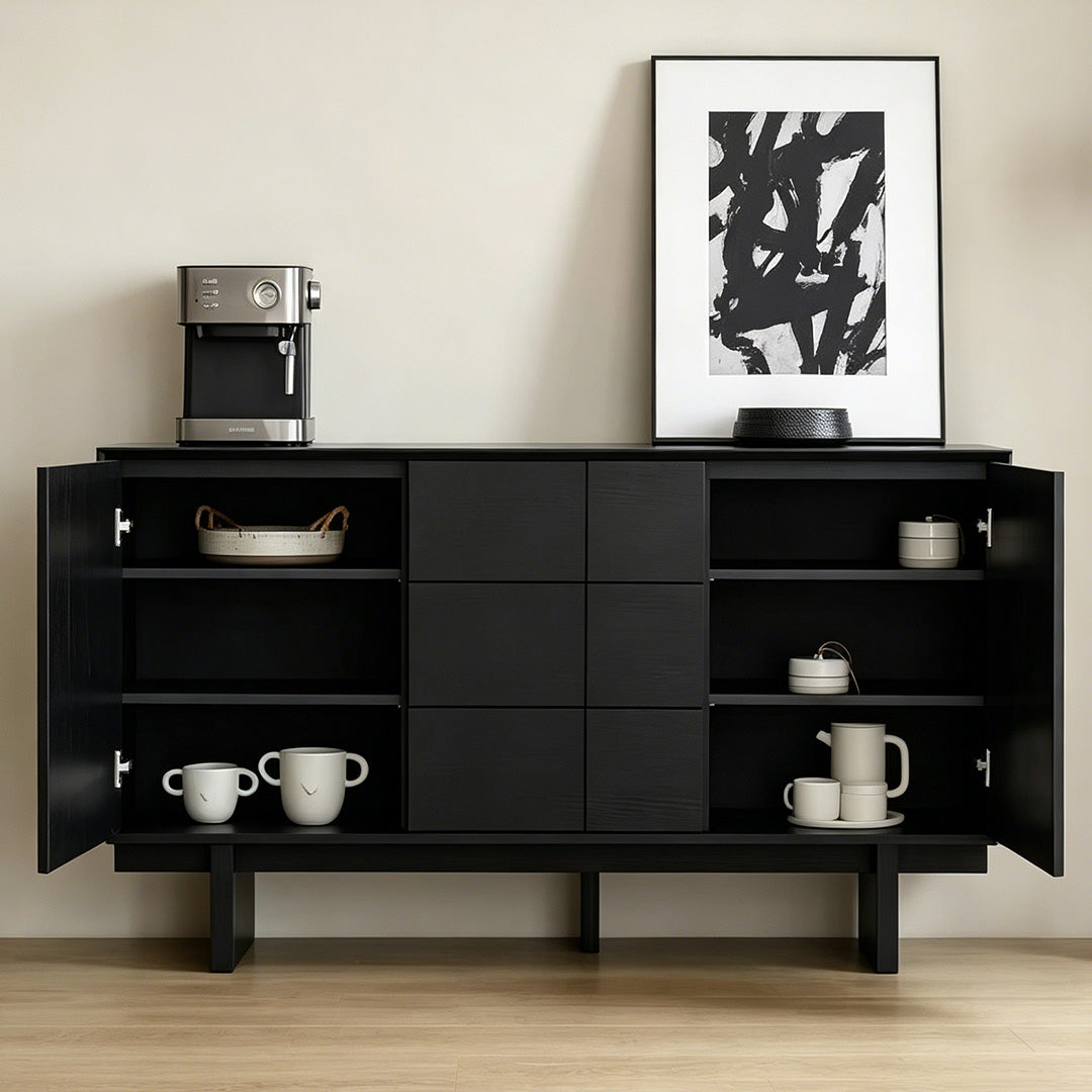 Quentin Black Oak Sideboard Cabinet