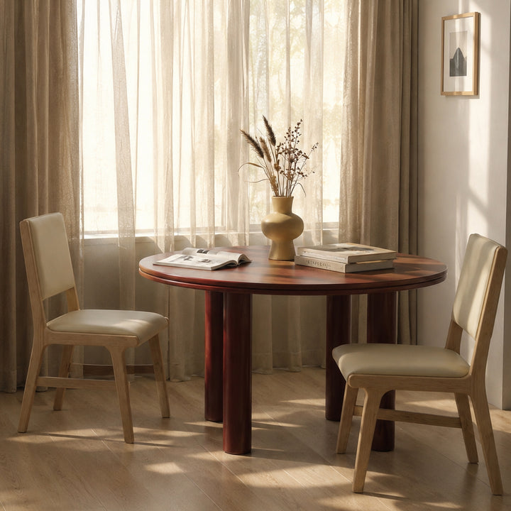 Merrick Natural Wood Cream Upholstered Dining Chair