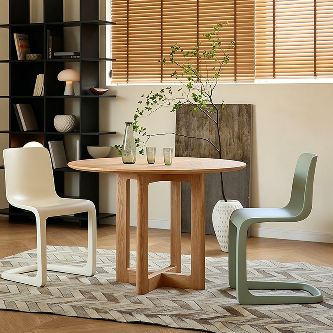 Miles Natural Oak Round Dining Table