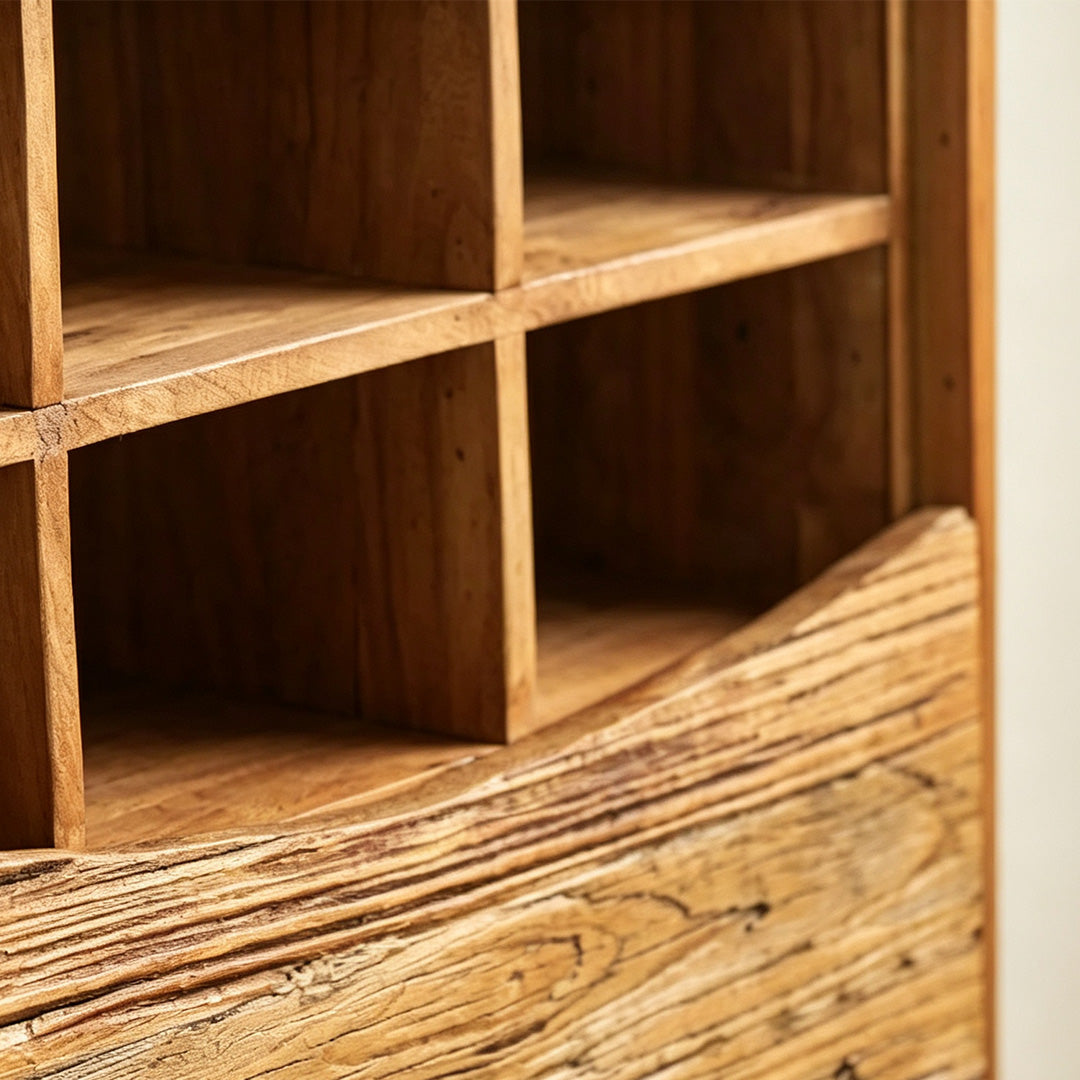 Gray Reclaimed Wood Storage Drawer Cabinet