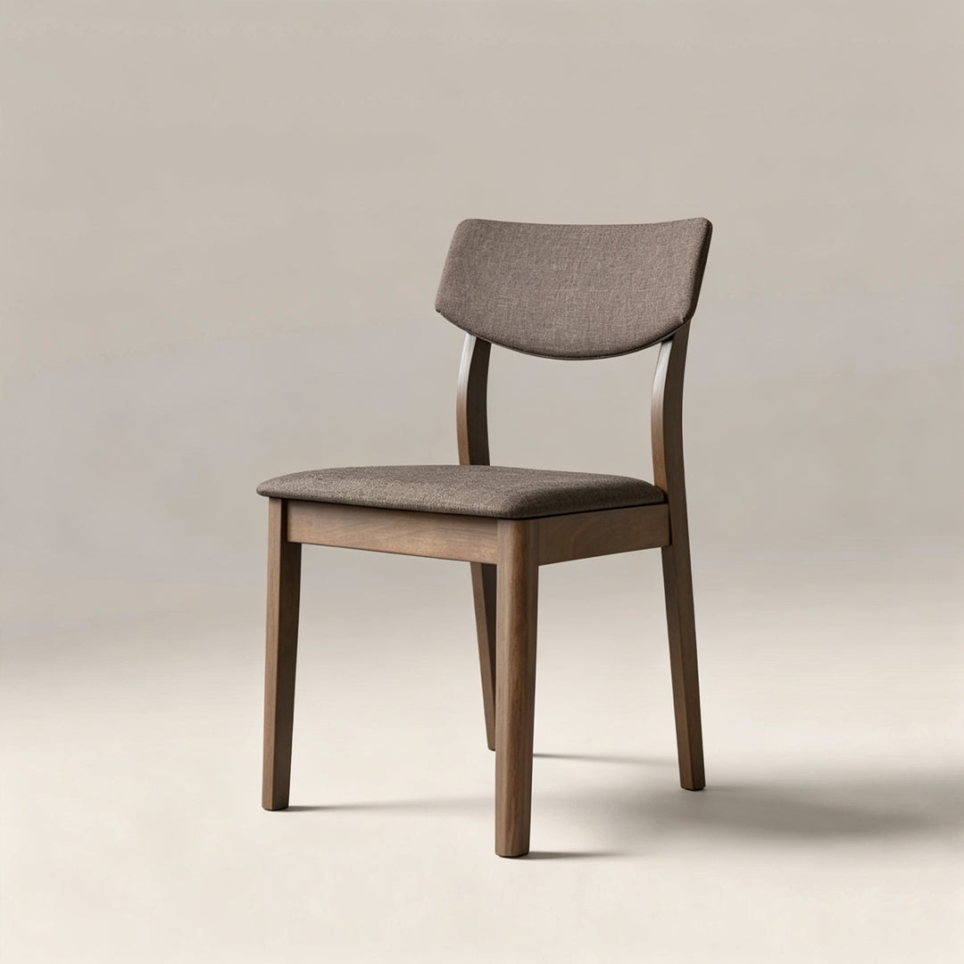 Warren Walnut Frame Brown Fabric Dining Chair