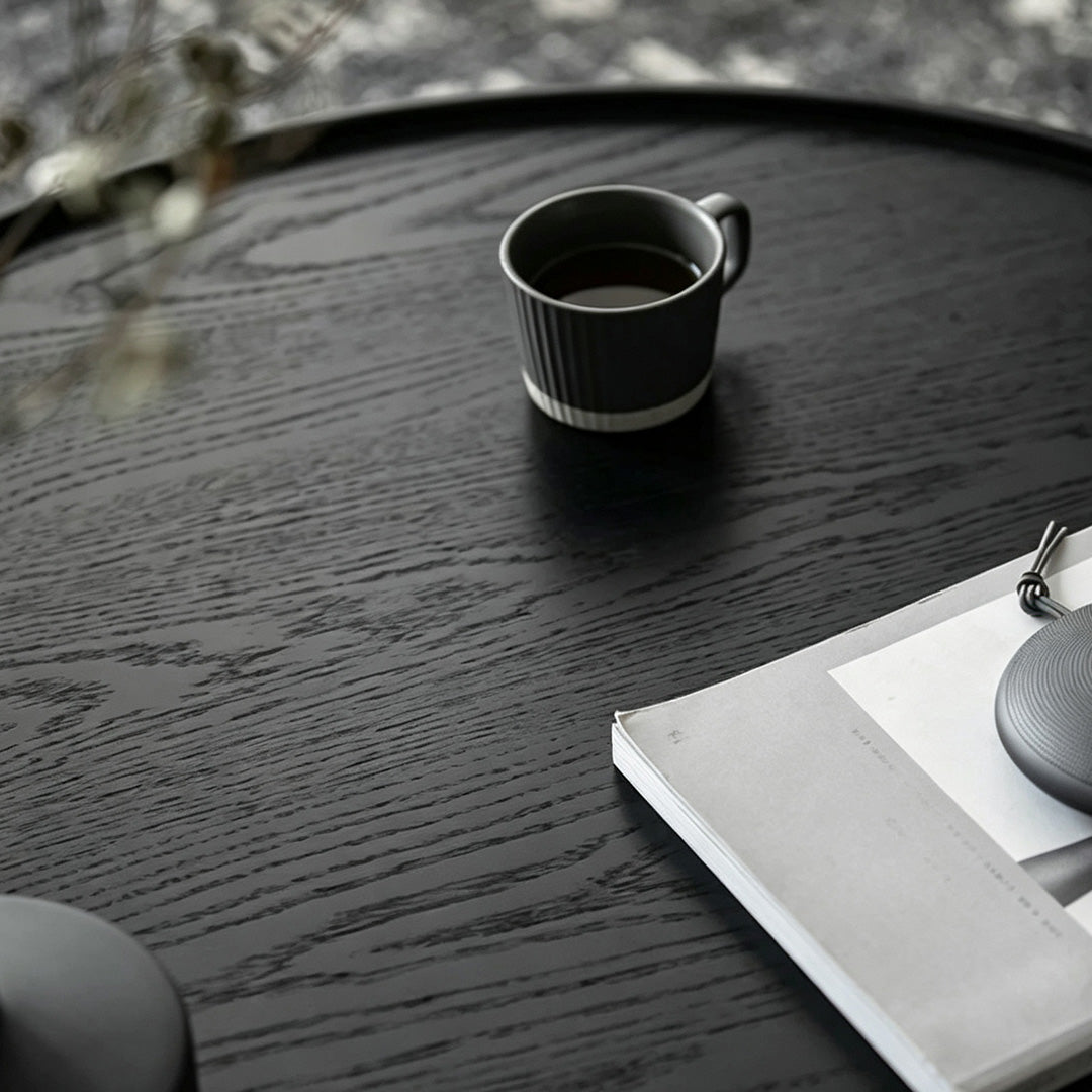 Emmett Matte Black Round Coffee Table