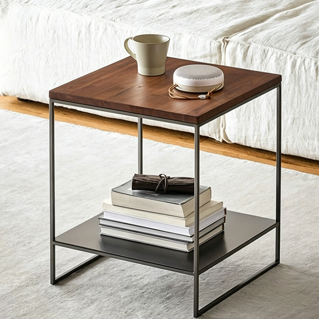 Barnaby Walnut And Metal Side Table
