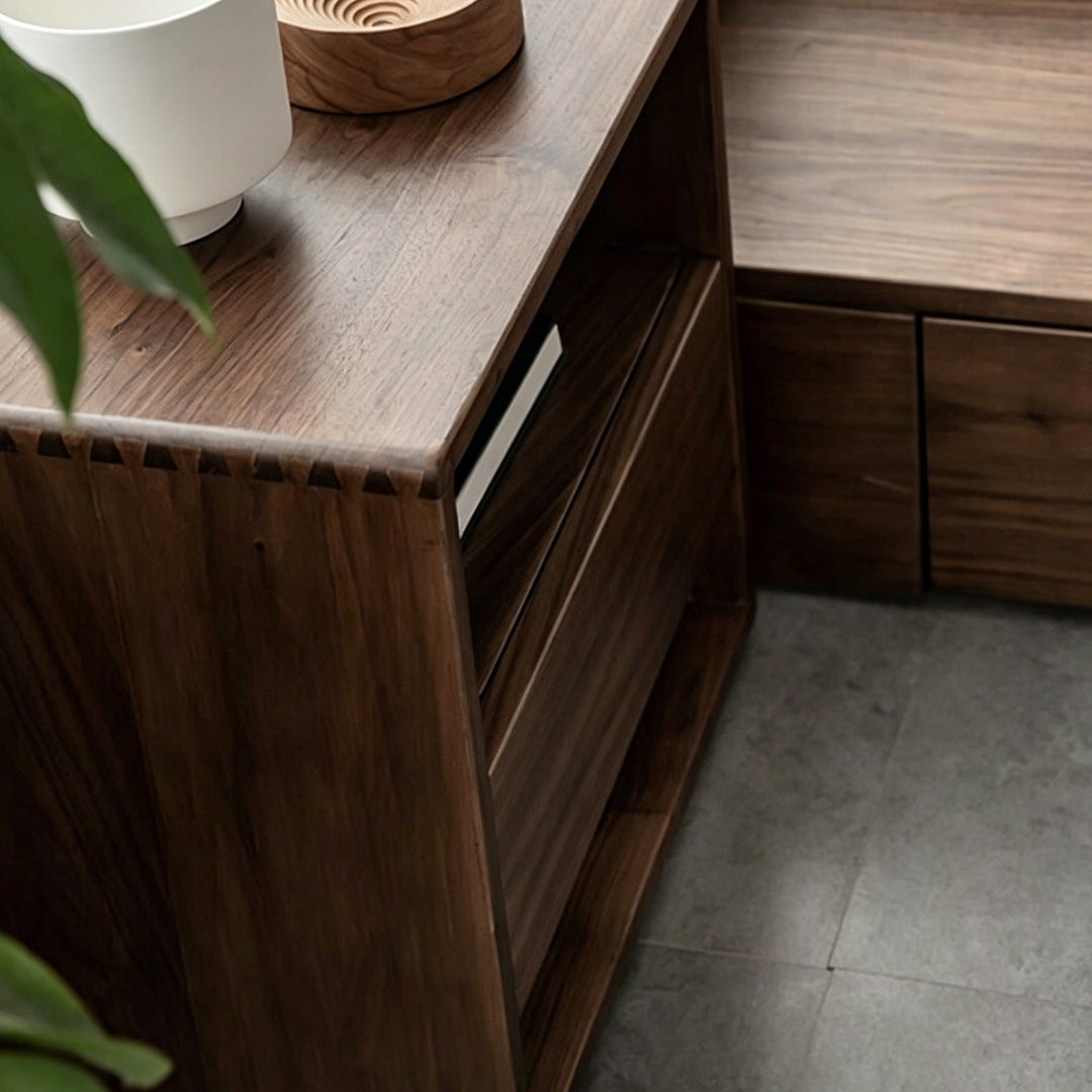 Laurel Brown Solid Wood Bedside Table