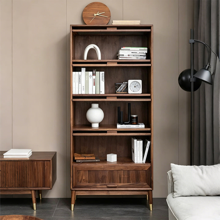 Benjamin Walnut Glass-front Display Cabinet