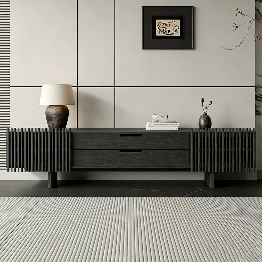 Lorne Black Slat-detail TV Console