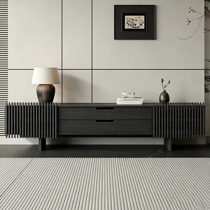 Lorne Black Slat-detail TV Console