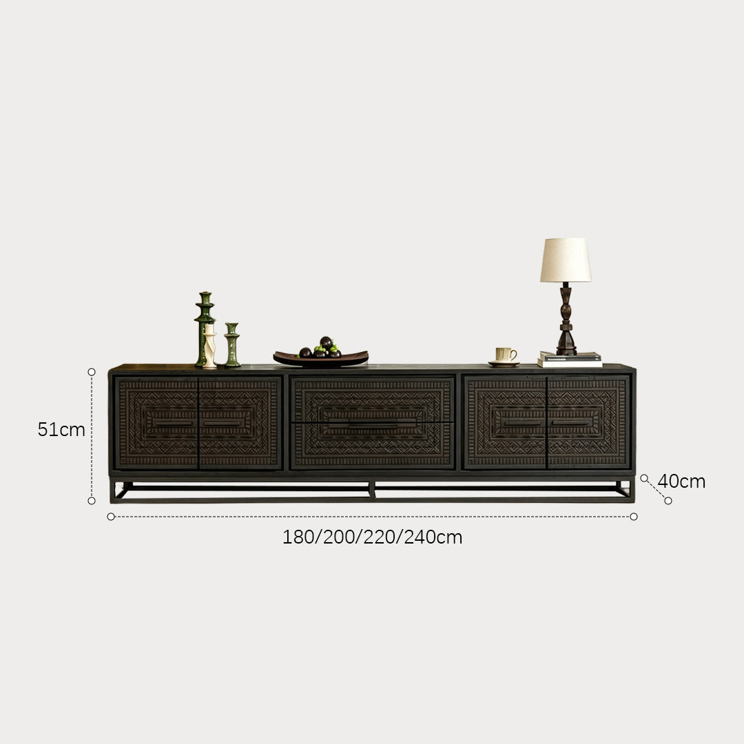Laurel Black Carved Sideboard