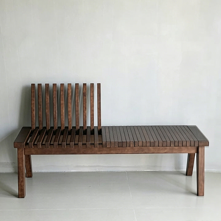 Dorian Dark Wood Slatted Bench