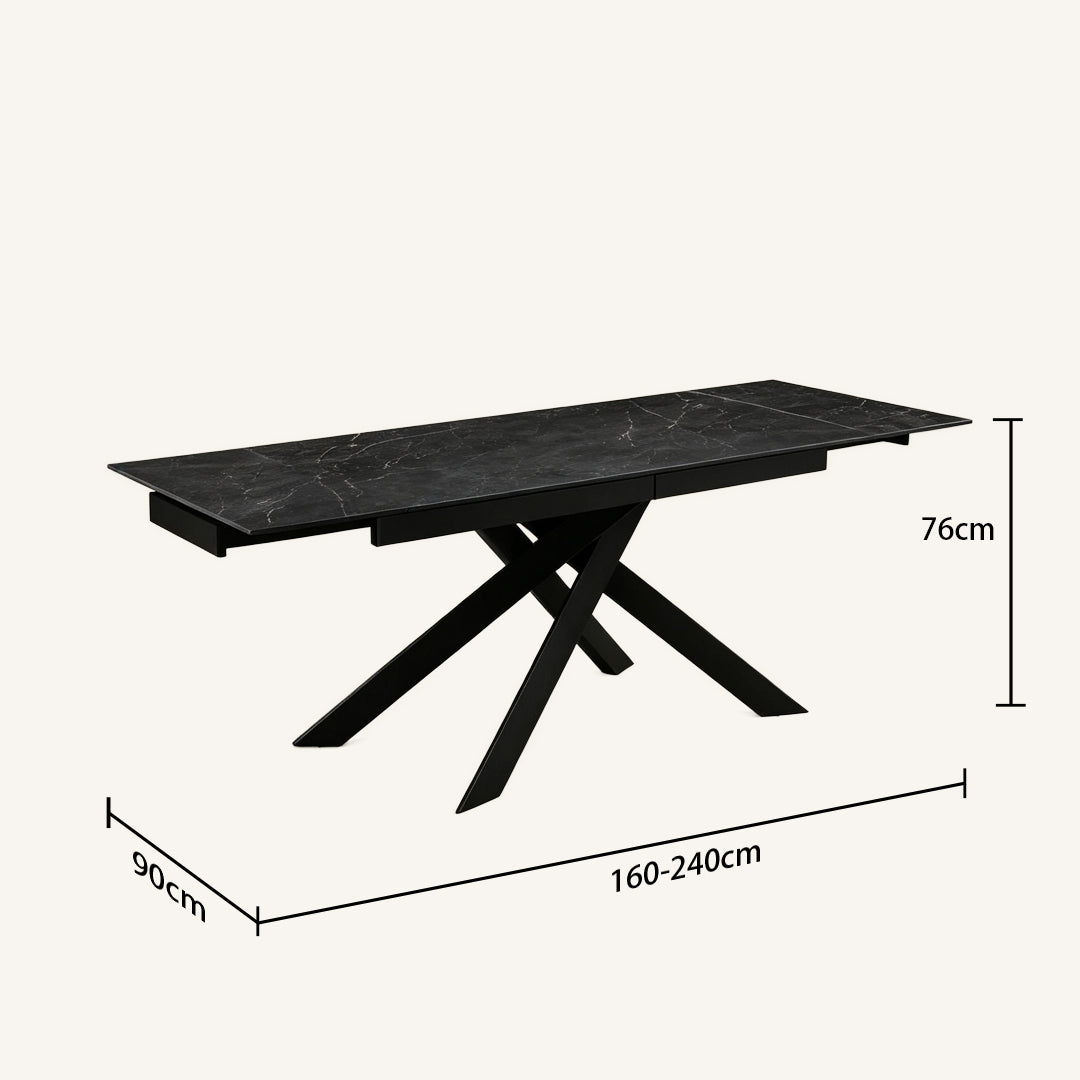 Avalon Black Marble-effect Dining Table