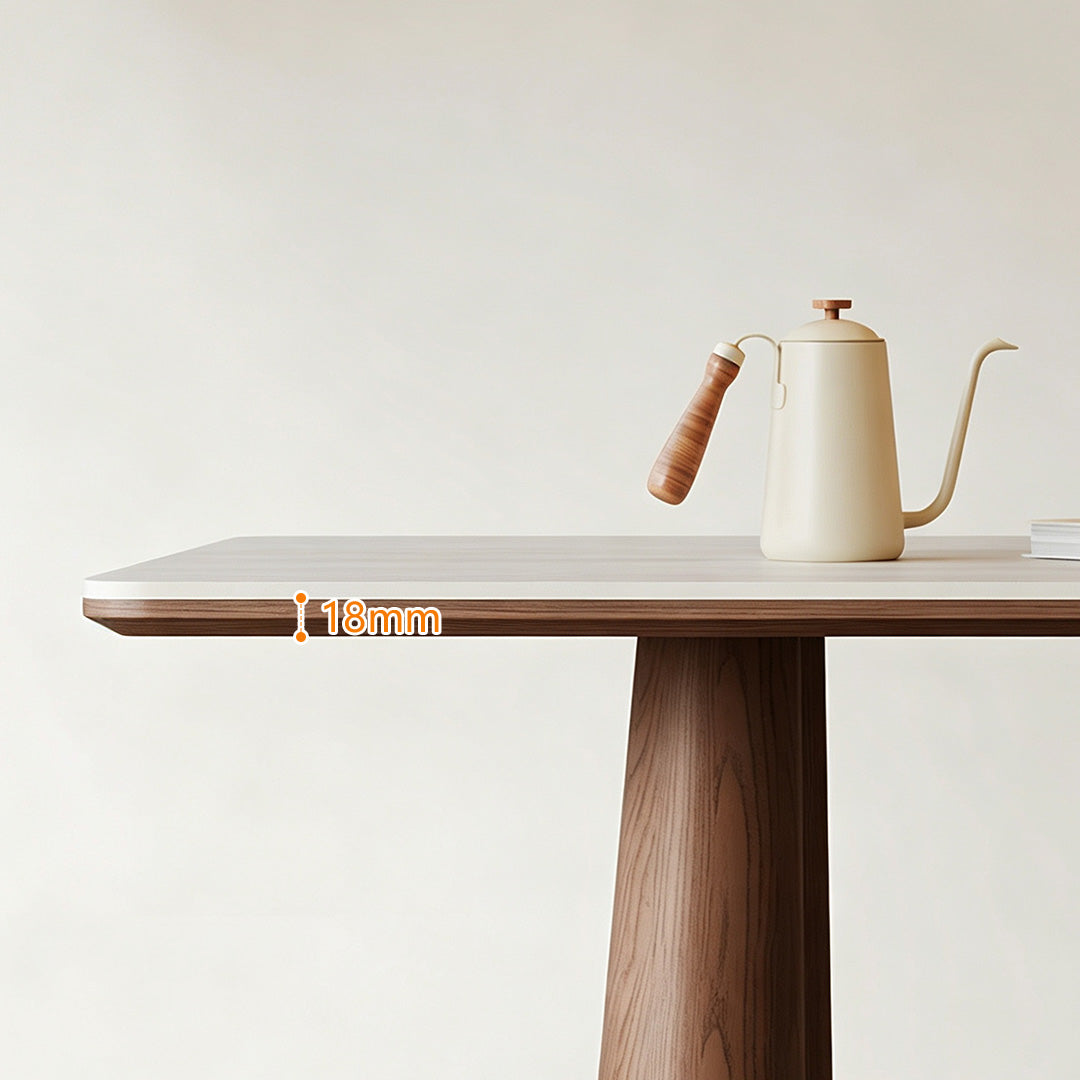 Kael Oak And Ivory Minimalist Dining Table