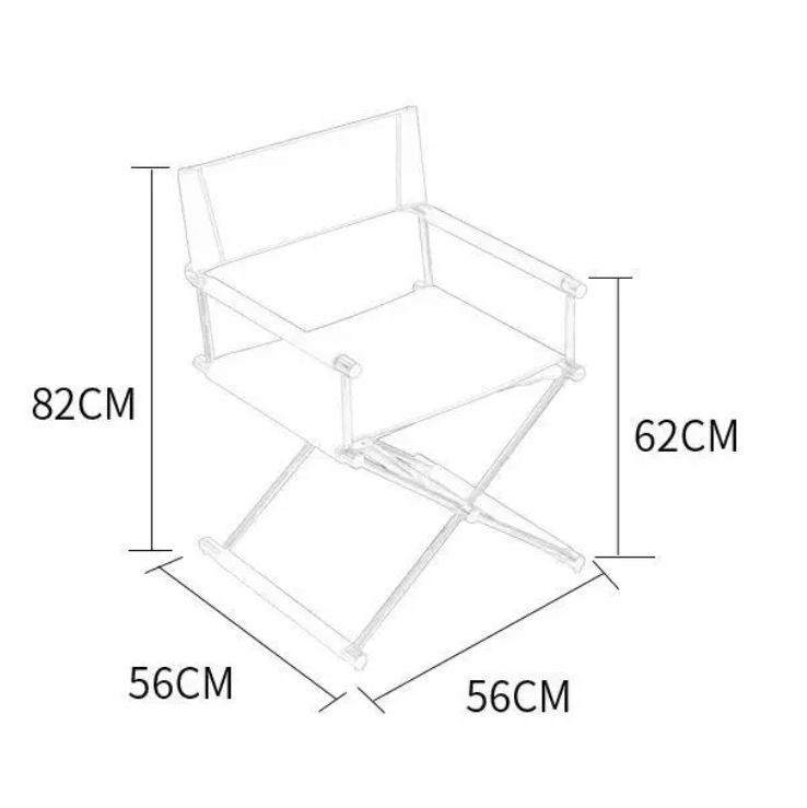High-end single chair, Bauhaus style, casual folding director chair, Italian minimalist saddle leather dining chair
