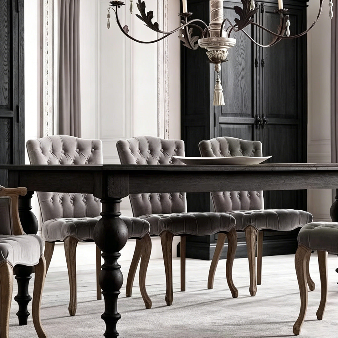 Dane Matte Black Turned Leg Dining Table