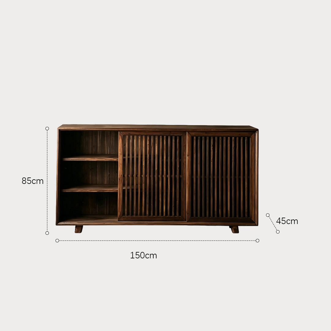 Caleb Walnut Wood Sideboard Cabinet