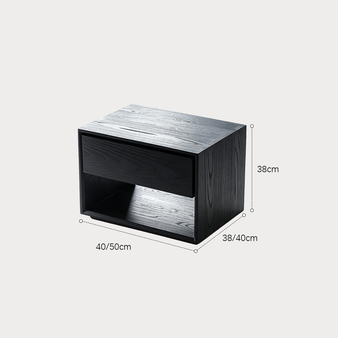 Wesley Black Wood Bedside Table