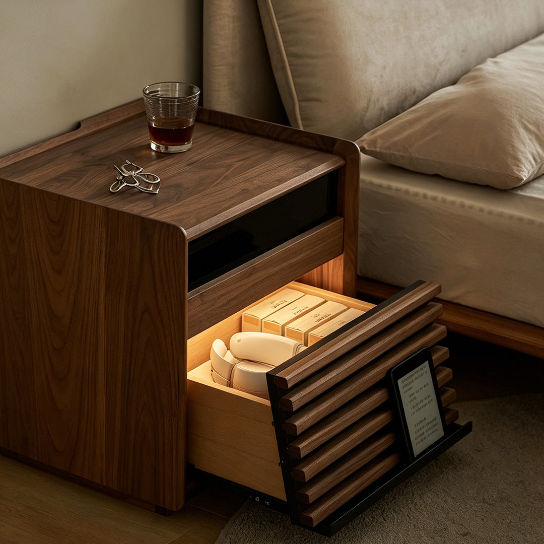 Kai Walnut Nightstand With Ambient Lighting