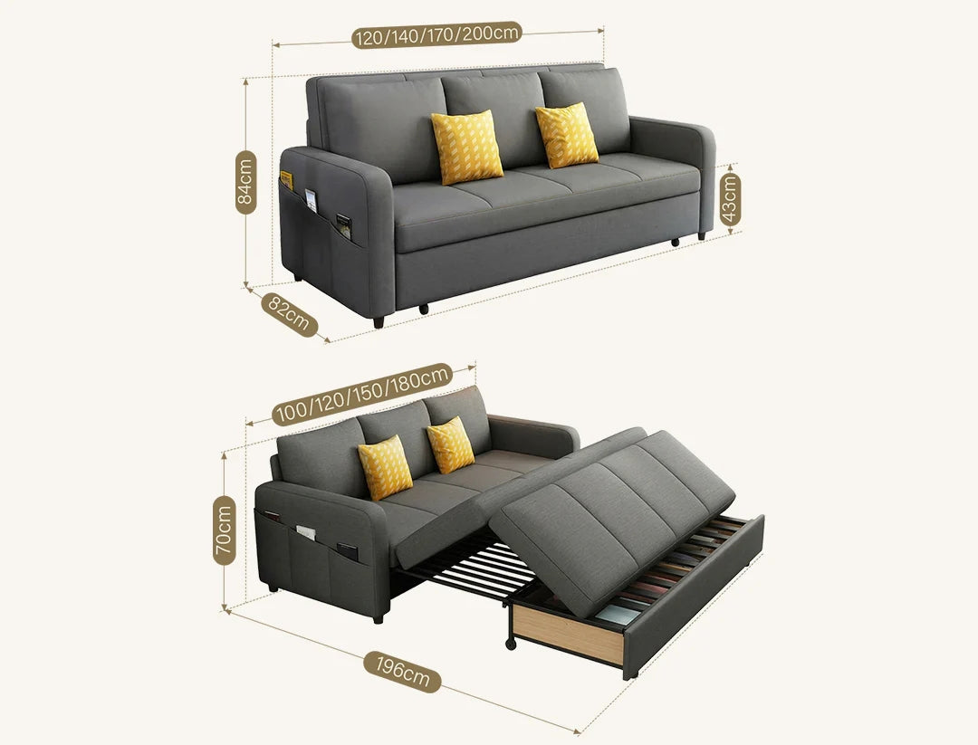Modern Minimalist Style Multi-functional Foldable Sofa Bed