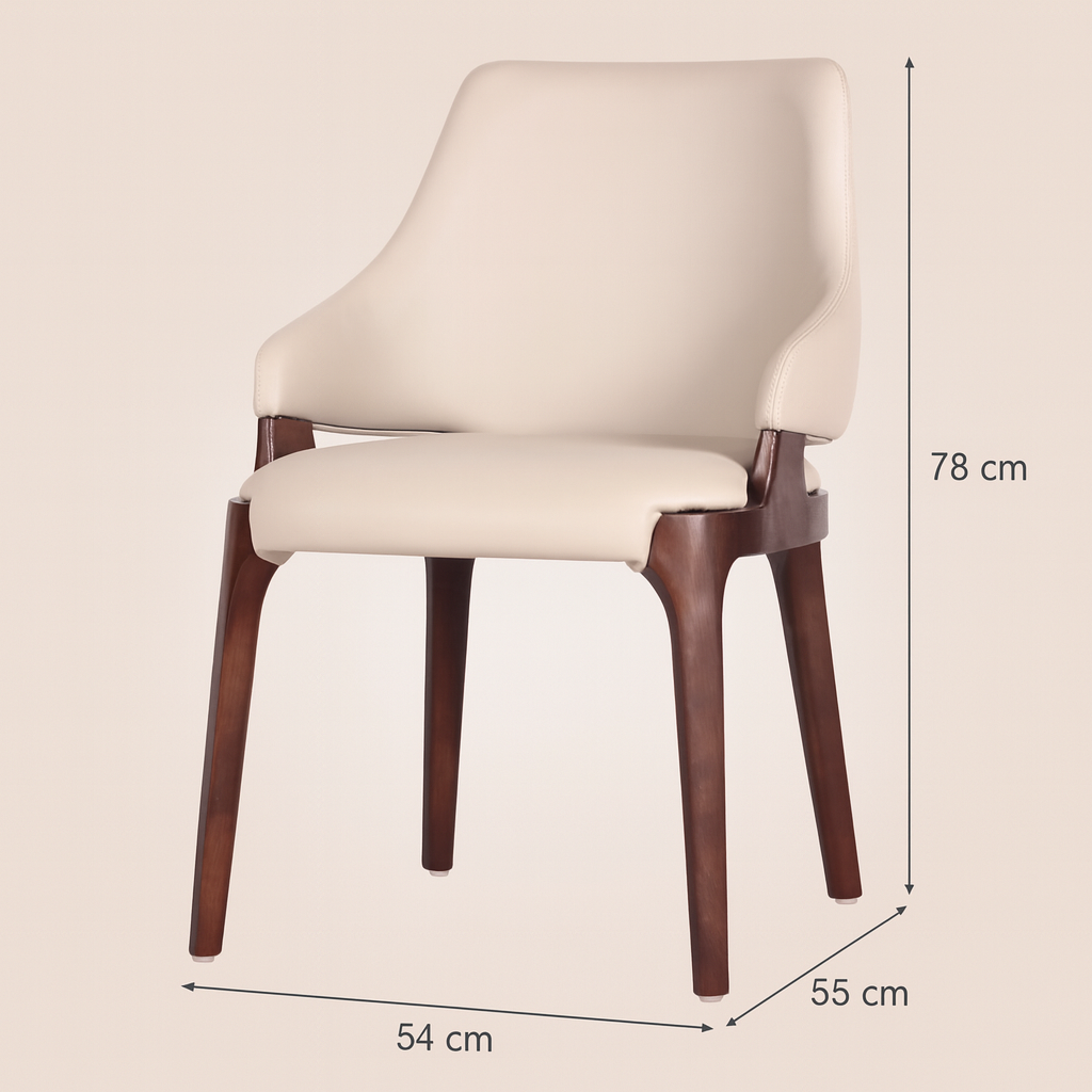 Simple Design Nordic Dining Chair Dining Room Furniture Ash Solid Wood Padded Seat Restaurant Dining Chairs for Commercial product dimensions image