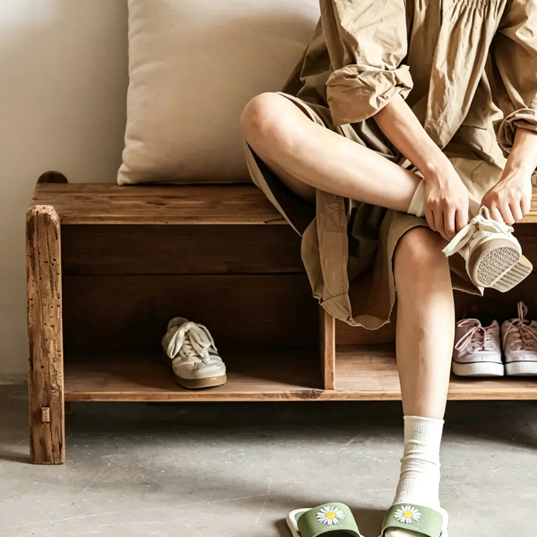 Shoe Rustic Pine Shoe Storage Bench