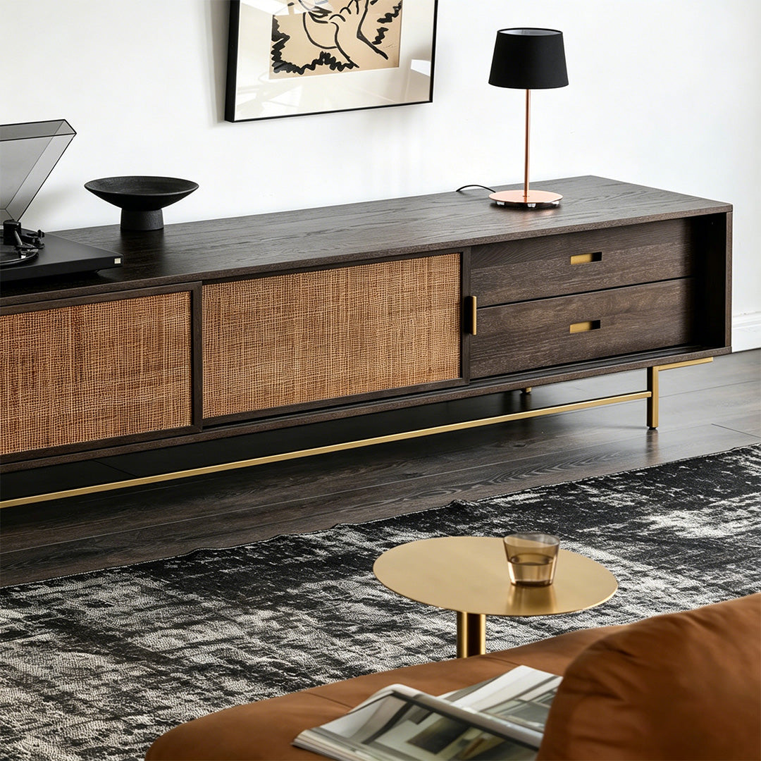 Dylan Natural Woven Rattan Media Console