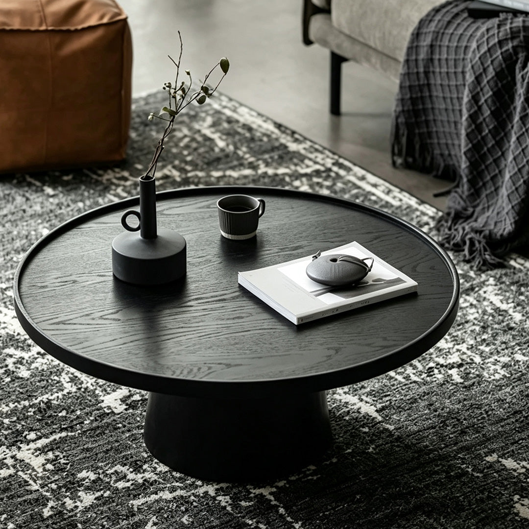 Emmett Matte Black Round Coffee Table