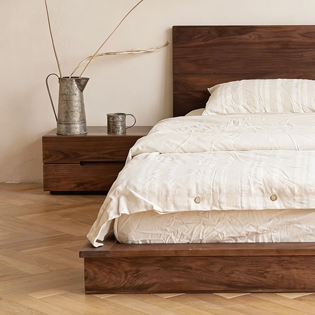 Cole Walnut Low-profile Bed Frame