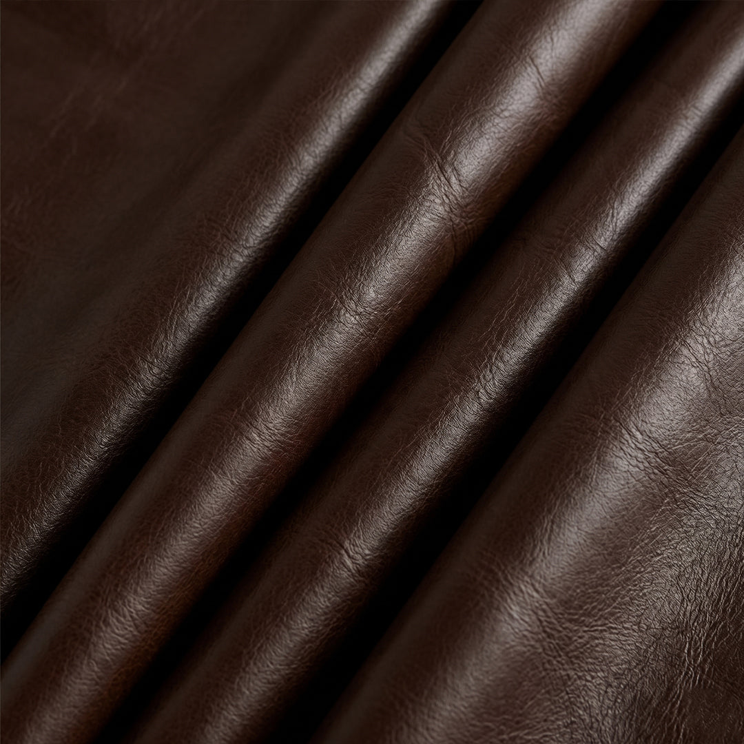 Benton Oak Frame Brown Faux Leather Dining Chair,Wood