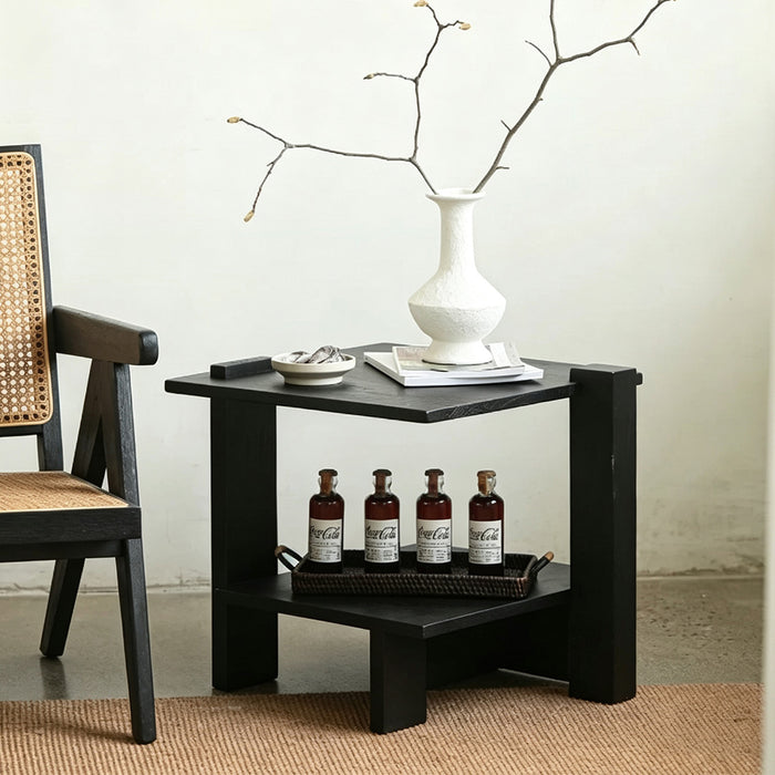 Holden Black Wood Accent Side Table