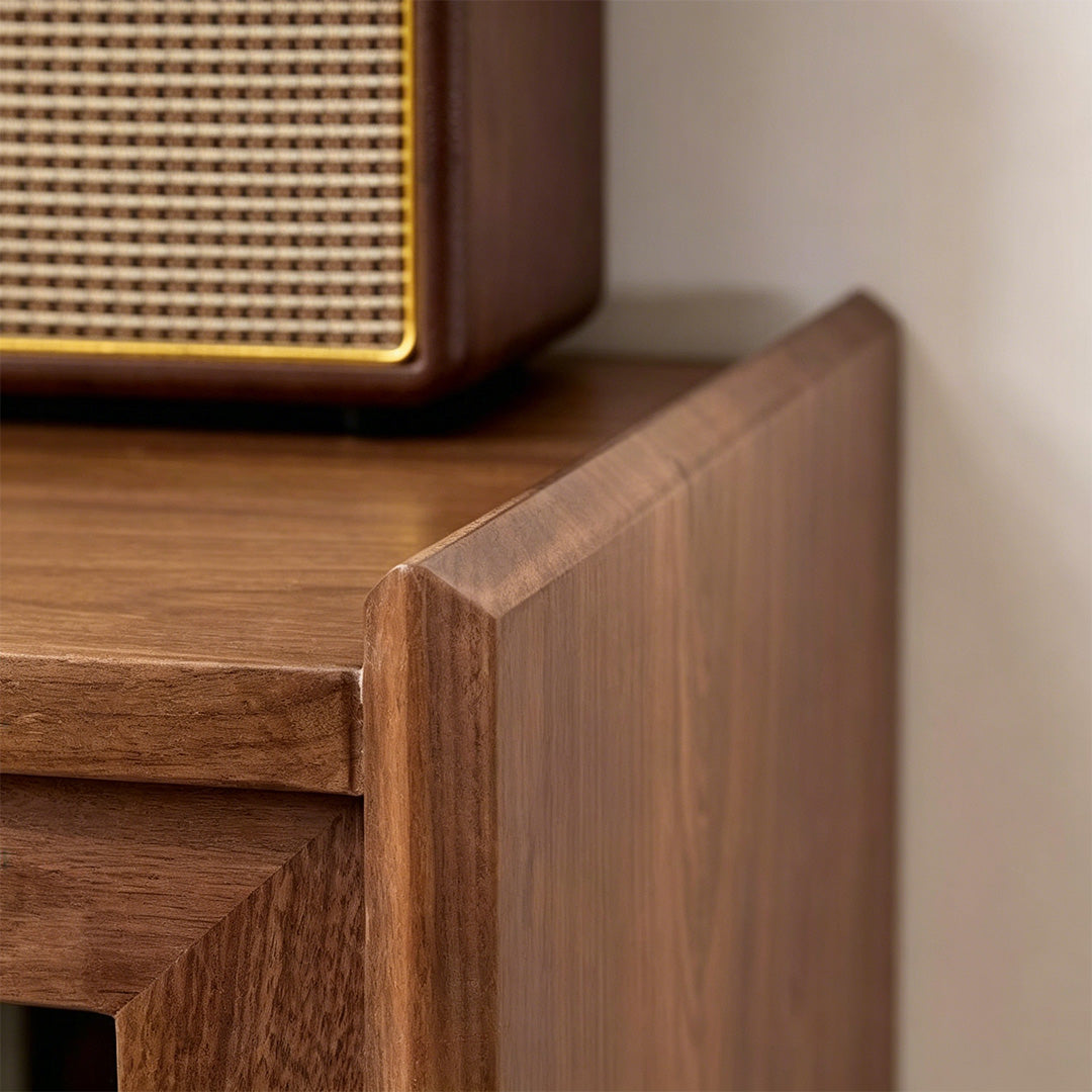 Hugo Walnut Glass-front Side Cabinet