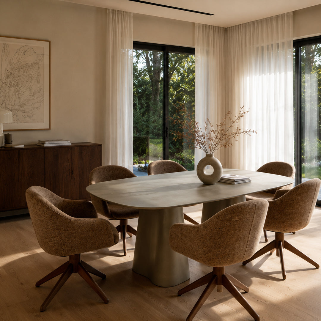 Sedgwick Taupe Sculptural Dining Table
