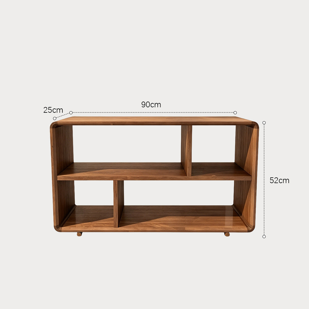 Harrington Walnut Wood Open Storage Console Table