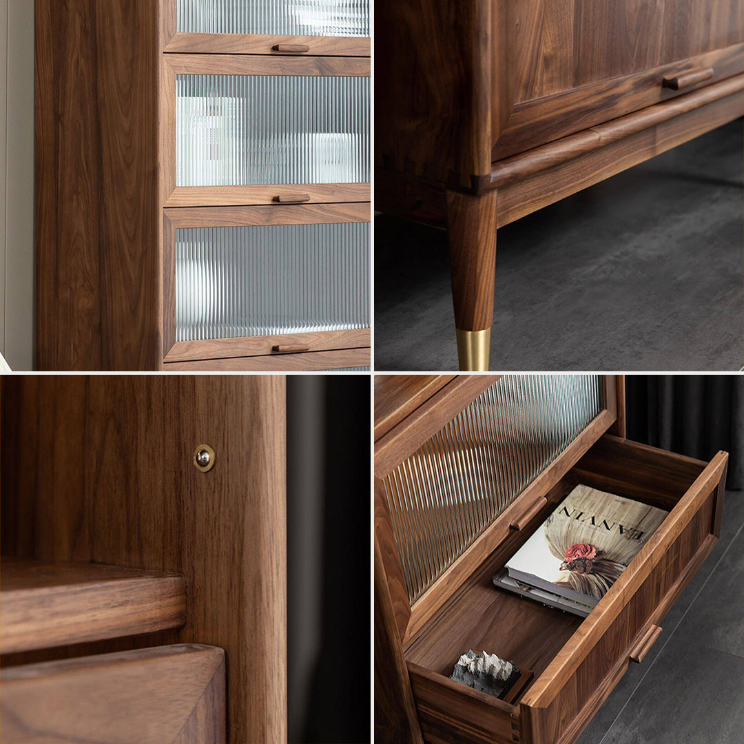 Benjamin Walnut Glass-front Display Cabinet