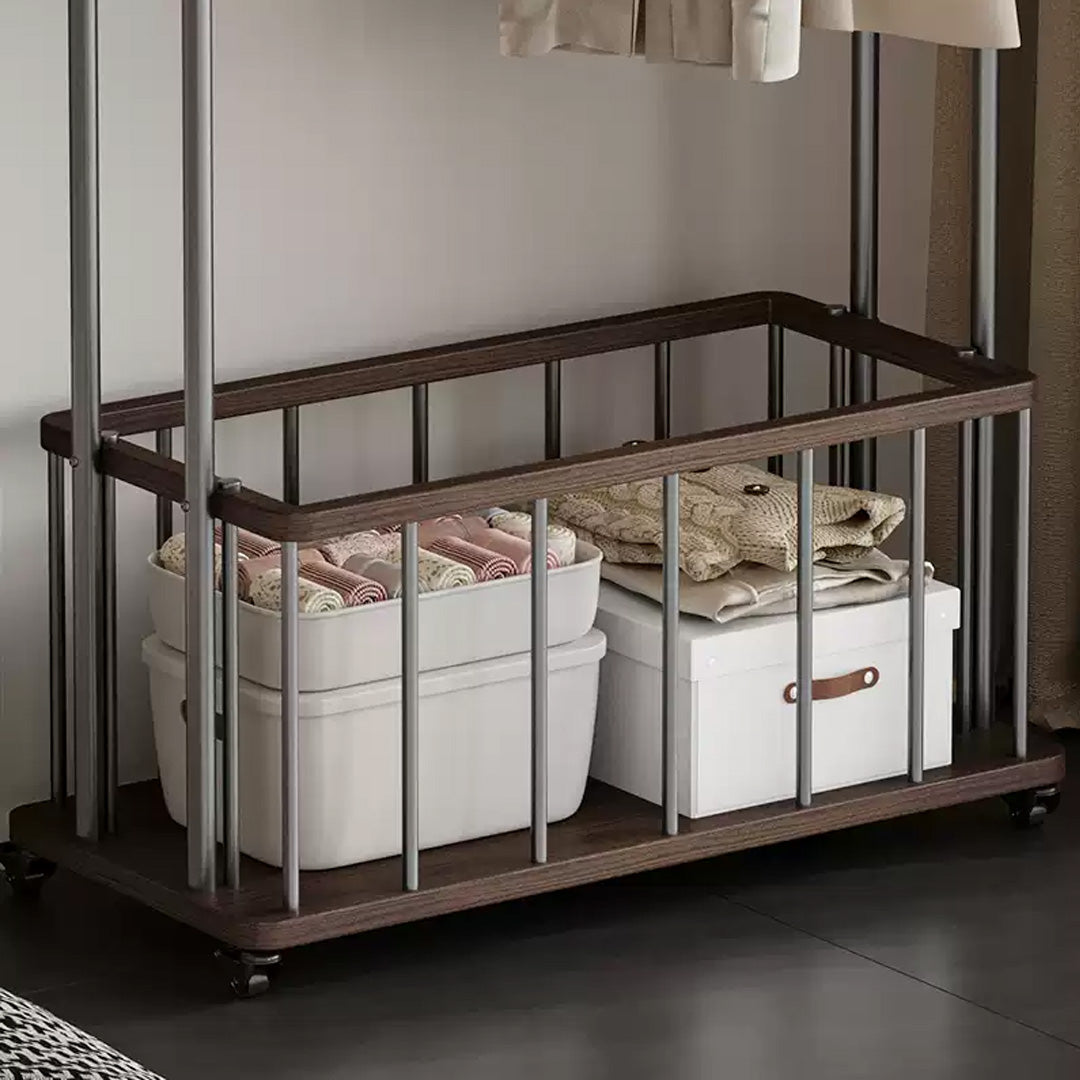 Celeste Espresso And Steel Freestanding Garment Rack