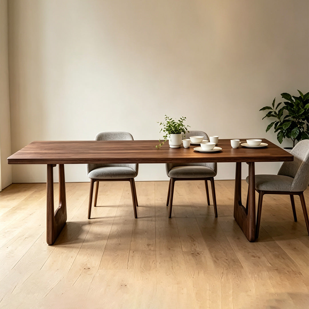 Jude Walnut Solid Wood Dining Table