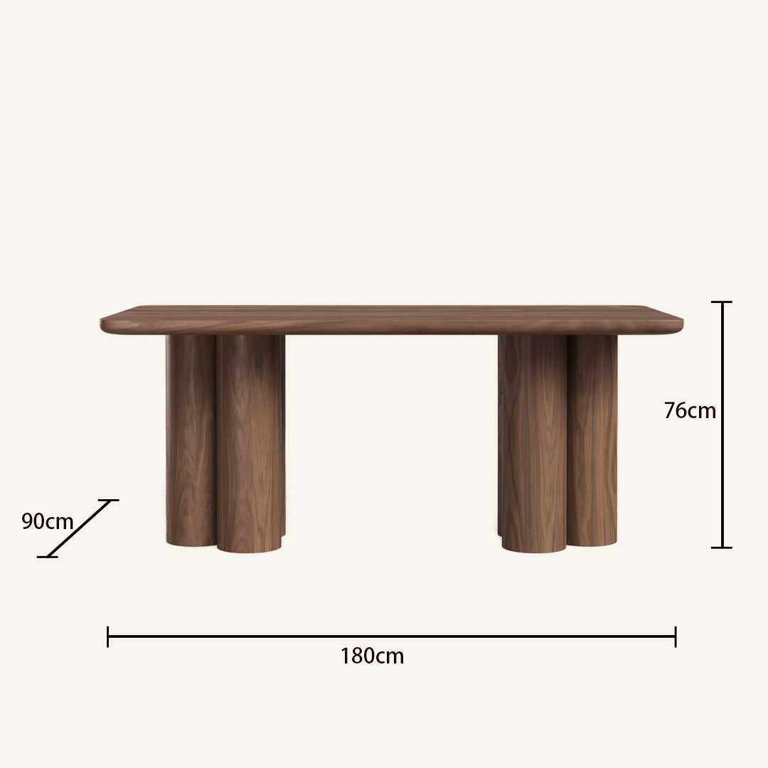 Laurel Walnut Solid Wood Dining Table