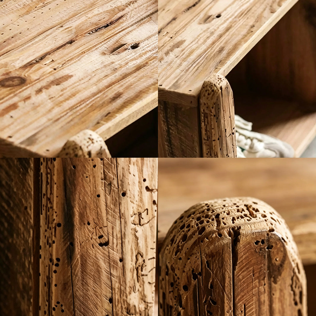 Shoe Rustic Pine Shoe Storage Bench